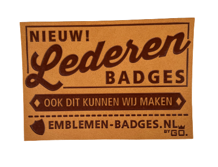 Pu lederen emblemen